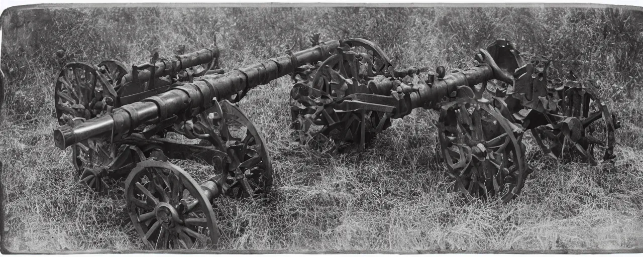 Image similar to spaghetti next to a 1 2 - pounder howitzer cannon, american civil war, tintype, small details, intricate, 5 0 mm, cinematic lighting, photography, wes anderson, film, kodachrome