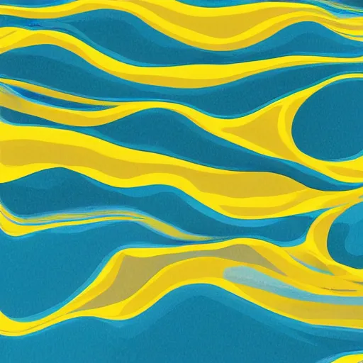 Image similar to Pacific Ocean Hue Unusually Yellow, smooth, artstation, digital illustration by Matisse