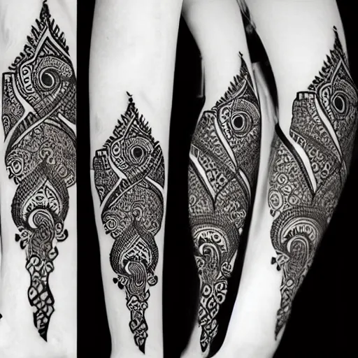 Image similar to tattoo black and white artistic henna pattern organic art nouveau highly detailed 4 k asymmetrical — ar 1 0 2 4 : 3 0