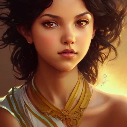 Image similar to beautiful natural isabela moner, intricate, elegant, highly detailed, digital painting, artstation, concept art, smooth, sharp focus, illustration, art by artgerm and greg rutkowski and alphonse mucha and loish and WLOP