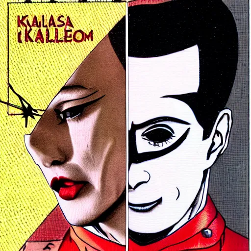 Prompt: a high quality product photo ad of klaus nomi with a technical reed rollerball pen exacto knife by junji ito, ethereal eel