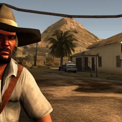 Prompt: john marston smoking weed with cj in san andreas