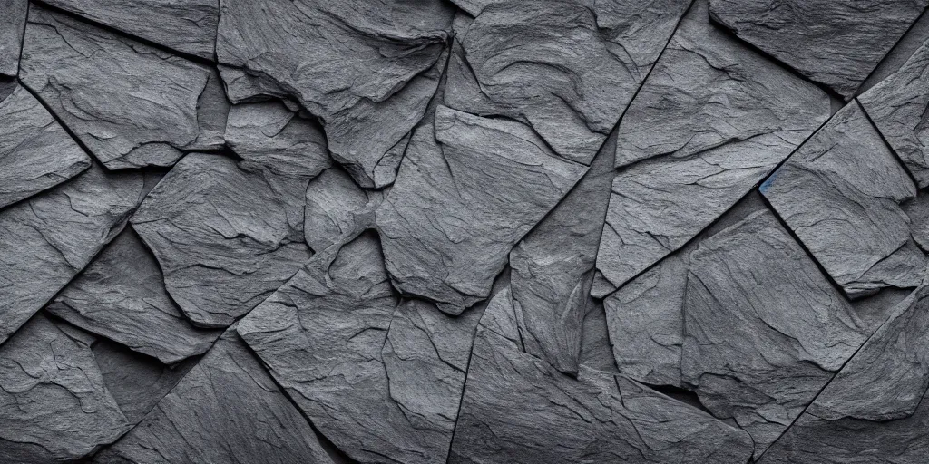 Prompt: a block of slate in an empty room, layered, jagged, backlit, photo, realistic, 8k