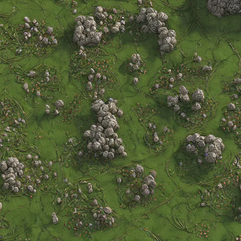 Image similar to miniature photography closeup, h0, 1:87, Meadow, topology, highly detailed, satellite image, game map, anno 1404, civilization, unreal engine, megascans texture