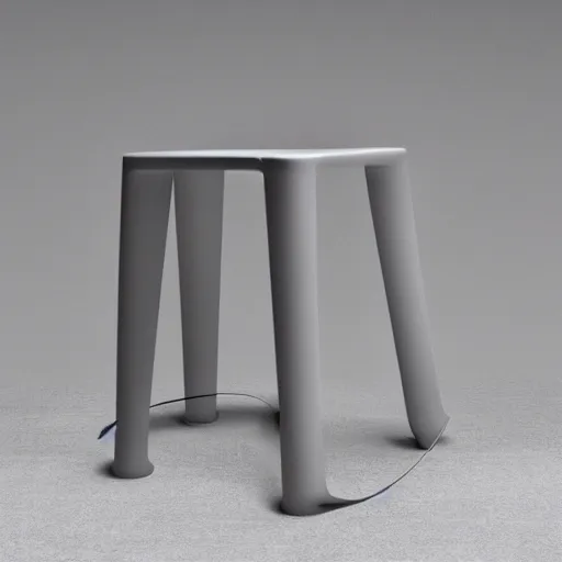 Prompt: the zeppelin stool by tadao ando