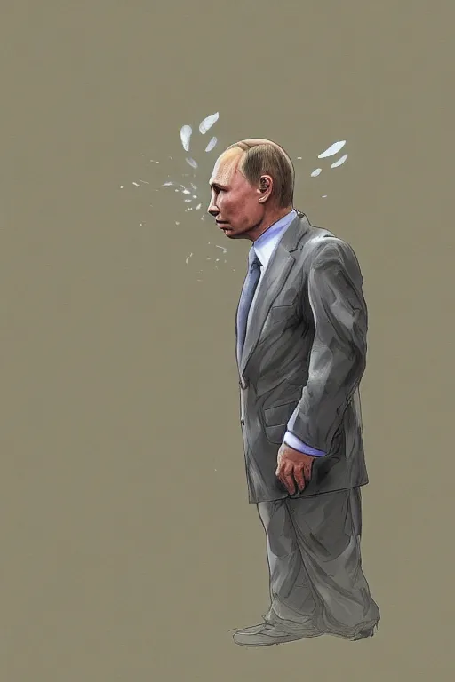 Image similar to Putin inhaling from Copium tank, digital painting