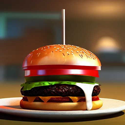 Image similar to There is a ghost in my burger spooky ghost burger, Realistic, HDR, Clear Image, HDD, Dynamic lighting,