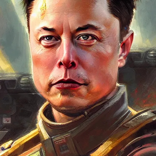 Image similar to Elon Musk as a soldier, closeup character art by Donato Giancola, Craig Mullins, digital art, trending on artstation