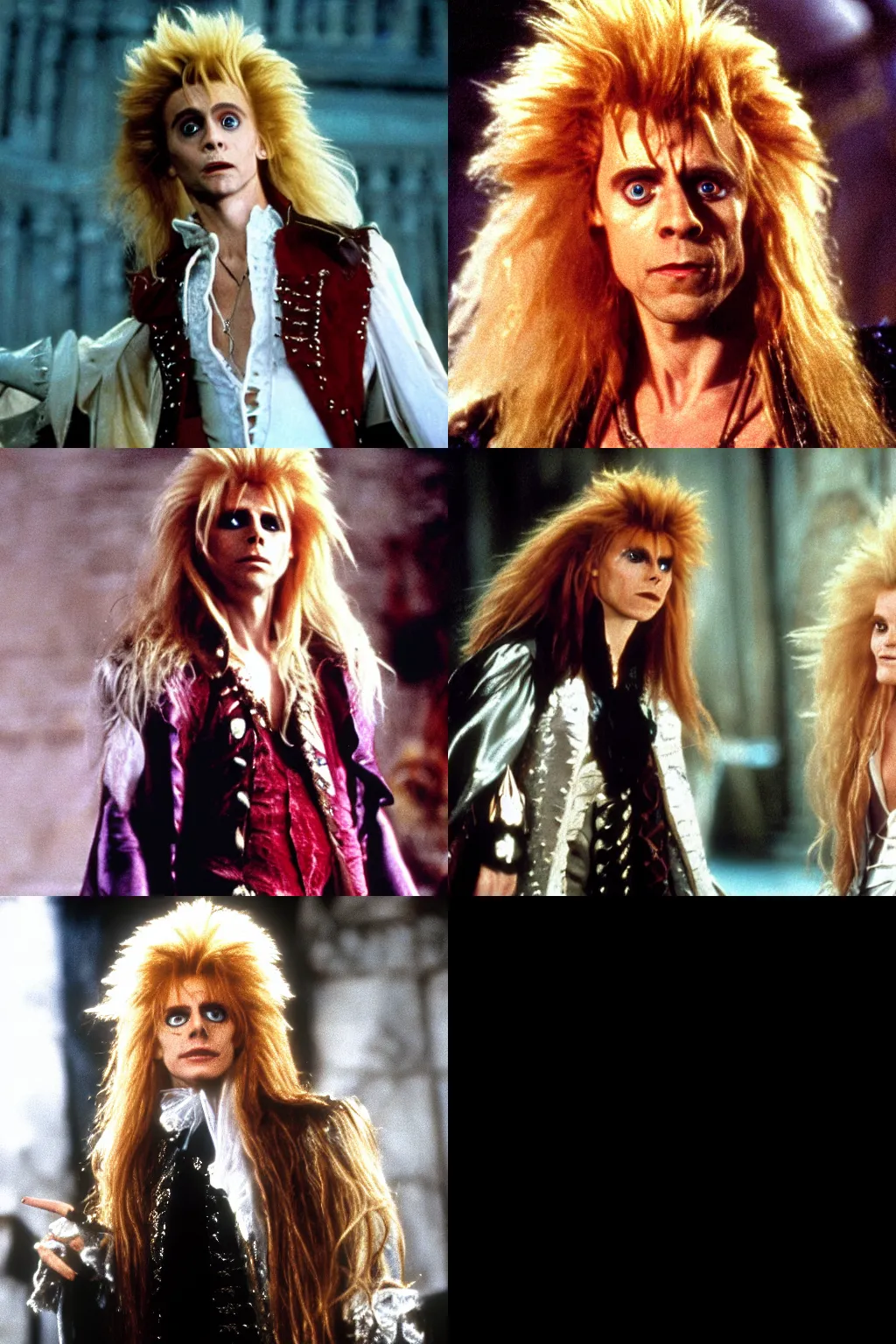 Prompt: Tom Hiddleston as Jareth, the Goblin King from Labyrinth (1986), movie adversitement in Netflix