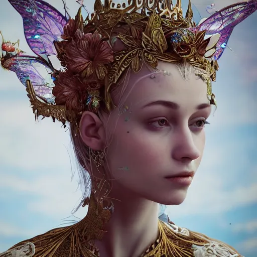 Image similar to queen of fairies, 4 k, intricate, detailed, jaw dropping, surreal, octane render