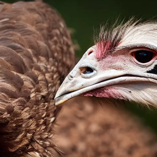 Prompt: a hybrid between an ostrich and a chicken, photography, award winning, documentary, wildlife, national geographic channel, discovery channel, 8 k