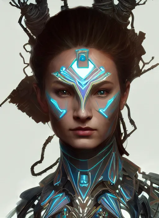 Image similar to symmetry!! portrait of obsidian alien in the style of horizon zero dawn, machine face, intricate, elegant, highly detailed, digital painting, artstation, concept art, smooth, sharp focus, illustration, art by artgerm and greg rutkowski and alphonse mucha, 8 k