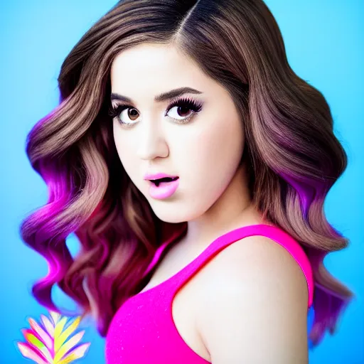 Image similar to photograph of Pokimane in the style of Katy Perry’s Teenage Dream album cover, studio lighting, super resolution, Extremely detailed