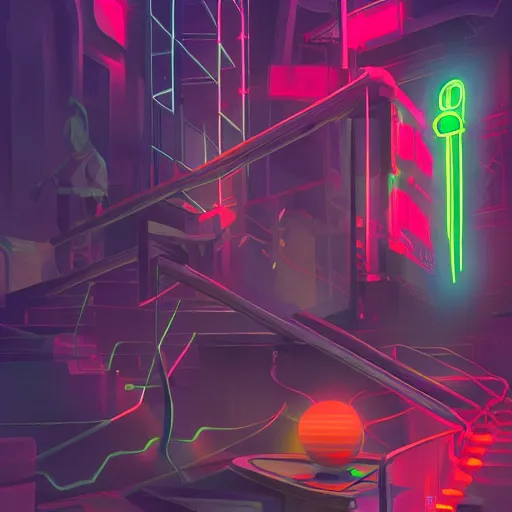 Prompt: improbable neon, electric, character art, trending on artstation, epic composition, emotional