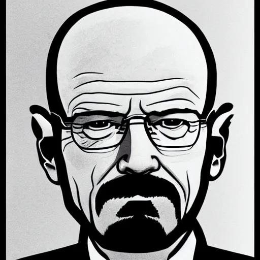 Image similar to walter white drawn by charles burns