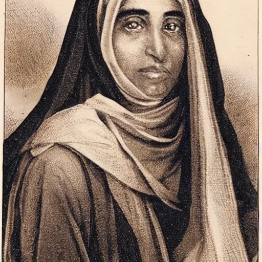 Image similar to anathema magistra arabian bedouin mathematician, in omnious conjecture cult