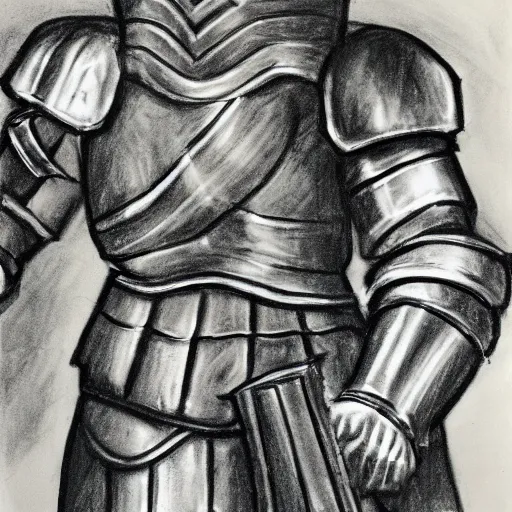 Image similar to a charcoal drawing of a full armored knight holding up a cannabis leaf. parchment paper. high details.