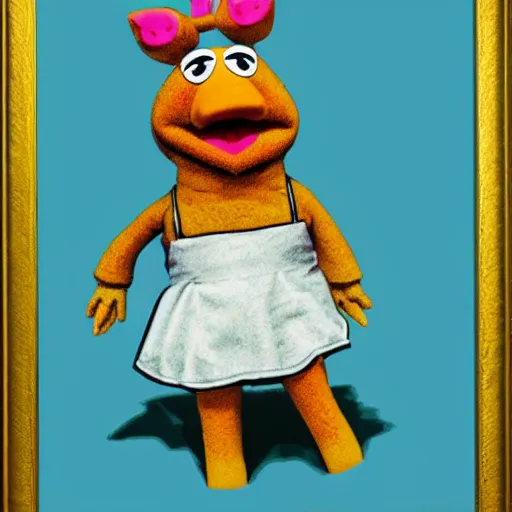 Image similar to of a full body portrait of mrs piggy from the muppets