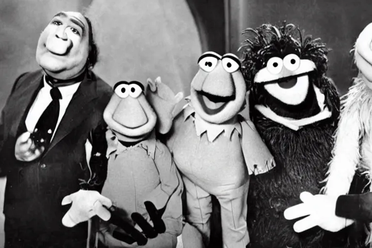 Prompt: Three Stooges as Muppets