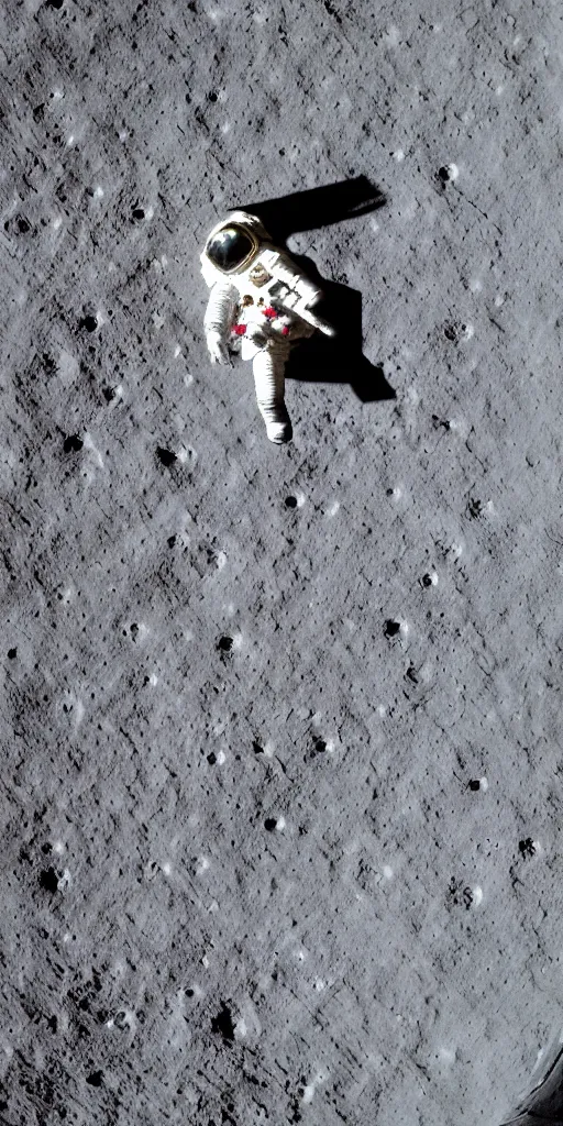 Image similar to super high resolution portrait, chinese astronaut landing on the moon, backlight, background is lunar crater, earth, sky, meteorite crater, lunar module, f 3 2, high detail.