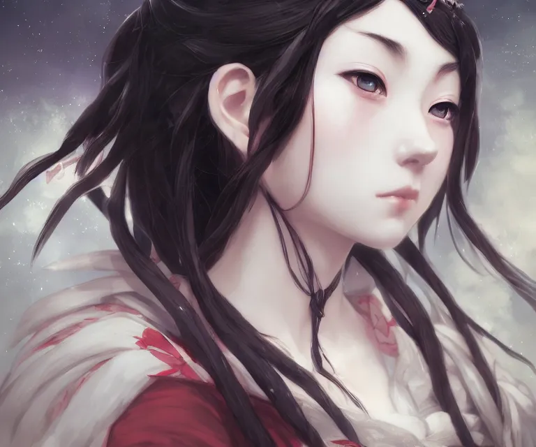 cute friendly shrine maiden by charlie bowater and | Stable Diffusion ...
