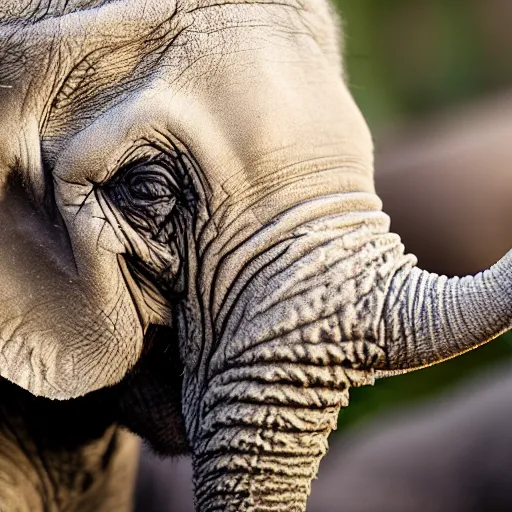 Image similar to an elephant that looks like a pug, national geographic photography