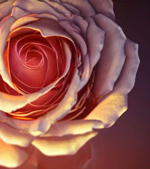 Image similar to highly detailed macro shot of a rose, unreal engine, loish, rhads, makoto shinkai and tom bagshaw, reflective global illumination, god rays, detailed and intricate environment