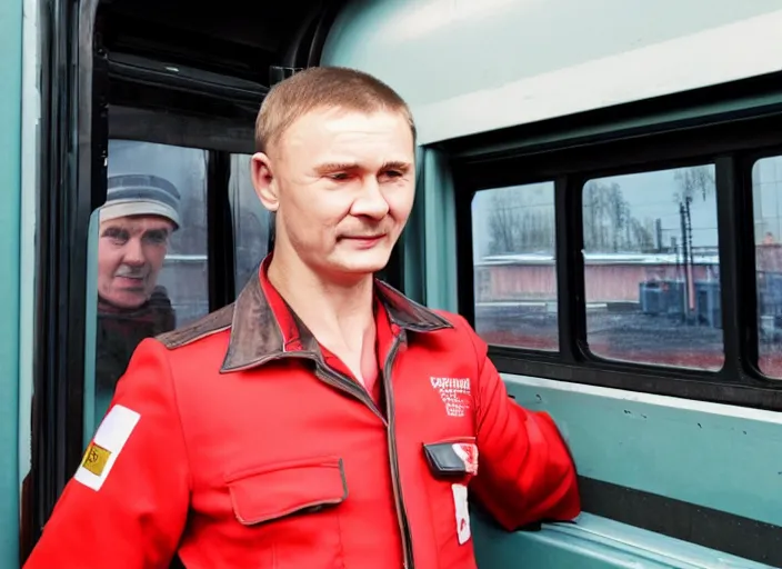 Image similar to train driver of the Russian Railways