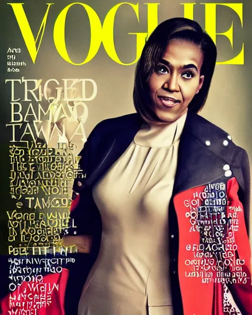 Prompt: barack obama as wonderwoman, vogue cover photo