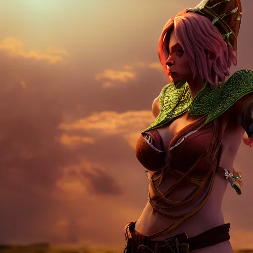 Image similar to texan sun elf jovially stops you from leaving a tavern, cinematic, fantasy, fit, 4 k, highly detailed