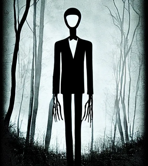 Prompt: a movie about slenderman, movie poster, horror movie, scary, hd