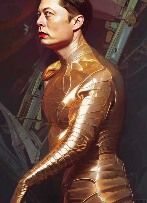 Image similar to mollusk as elon musk, portrait, intricate, elegant, highly detailed, digital painting, artstation, concept art, wallpaper, smooth, sharp focus, illustration, art by artgerm and greg rutkowski and alphonse mucha