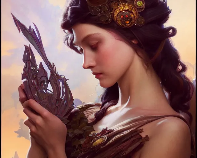 Image similar to photography of edward steichen, deep focus, d & d, fantasy, intricate, elegant, highly detailed, digital painting, artstation, concept art, matte, sharp focus, illustration, hearthstone, art by artgerm and greg rutkowski and alphonse mucha