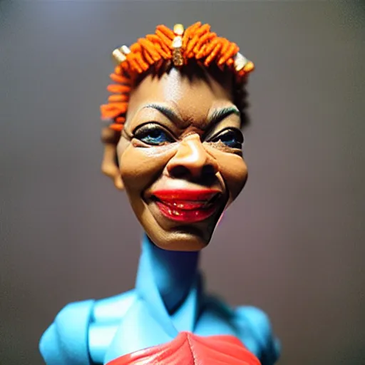 Image similar to maya angelou cosplay architect, stop motion vinyl action figure, plastic, toy, butcher billy style