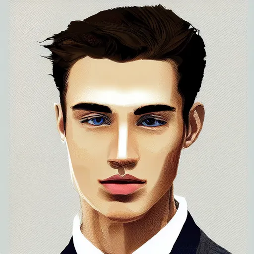 Image similar to a very handsome young man, digital art