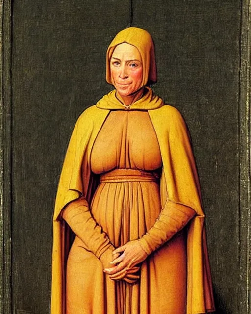 Image similar to medieval portrait of kim kardashian dressed as a battle monk, in the style of eugene de blaas
