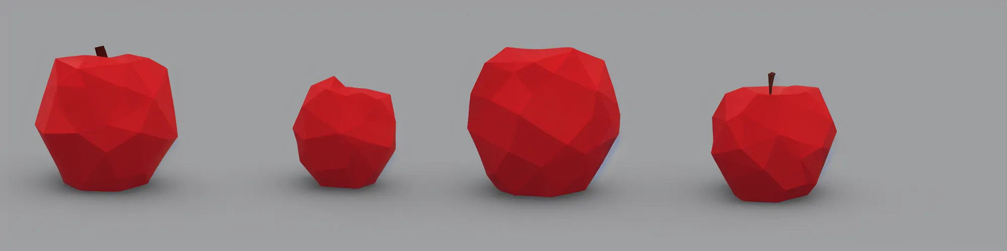 Image similar to red apple on table, low poly, polygon, low poly character