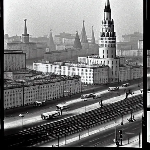 Prompt: moscow, soviet union, photograph from the 6 0 s