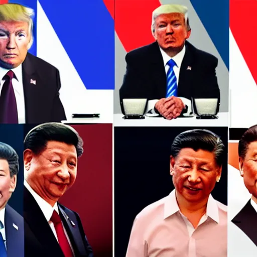 Image similar to vladimir putin, obama, trump and xi jinping at a strip club, hyperrealistic face