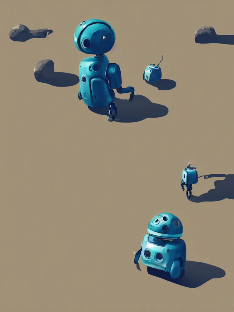Image similar to “lonely robot at the beach by Goro Fujita, trending on artstation, highly detailed, 8k”