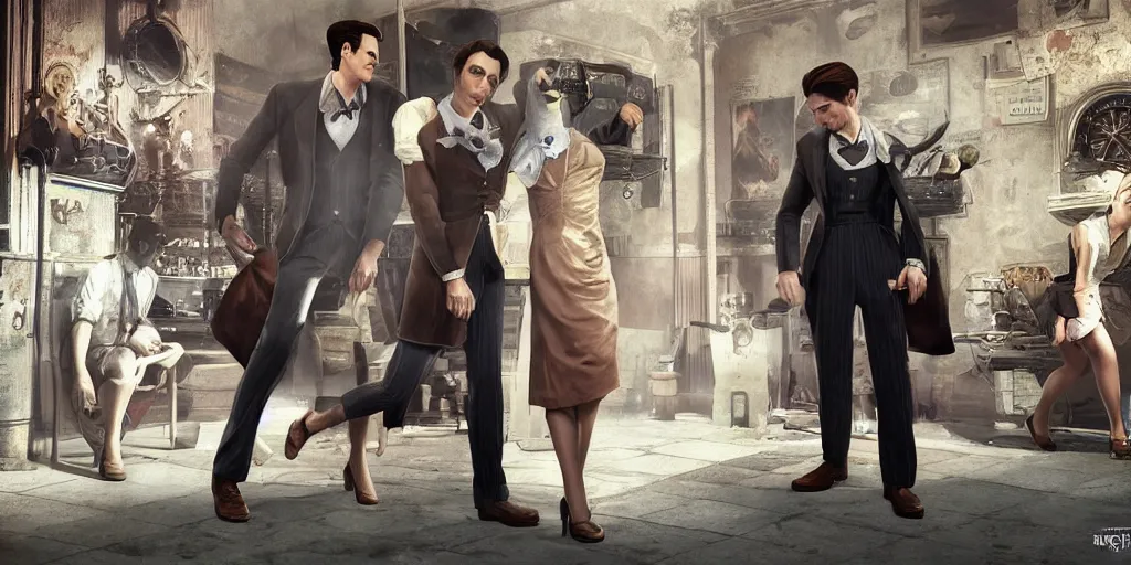 The characters from the game Bioshock Infinite in real, Stable Diffusion