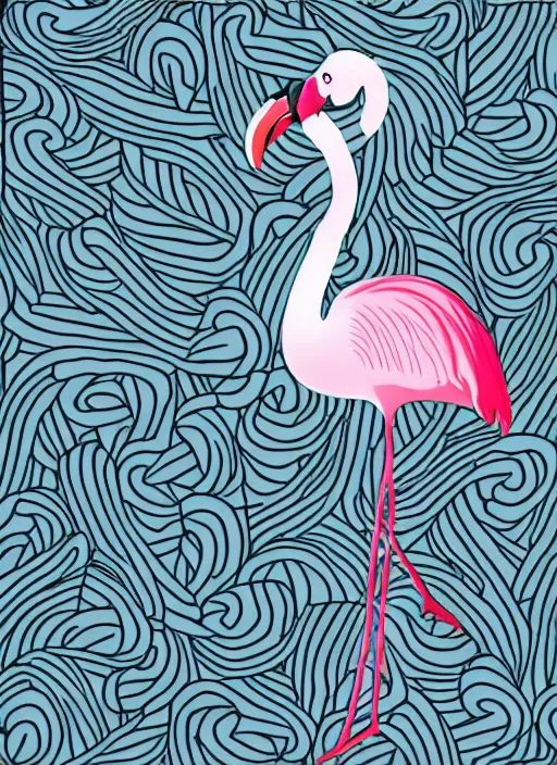 Image similar to silhouette of a flamingo, highly detailed, photorealistic, vector art, 8 k