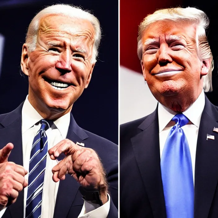 Image similar to joe biden and donald trump boxing match, detailed sharp photo