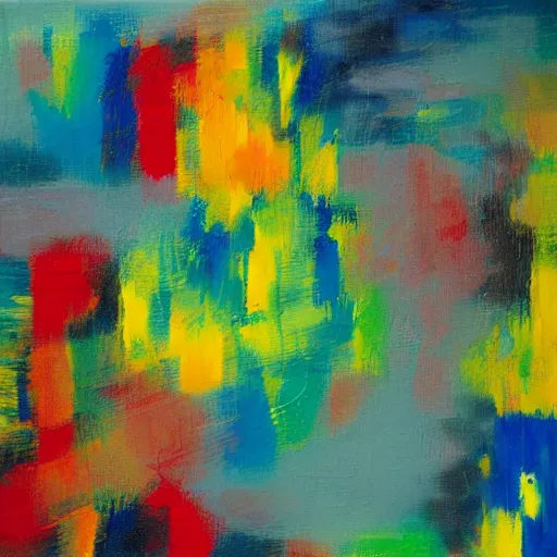 Prompt: a beautiful abstract colorful impasto textured painting by gerhard richter,