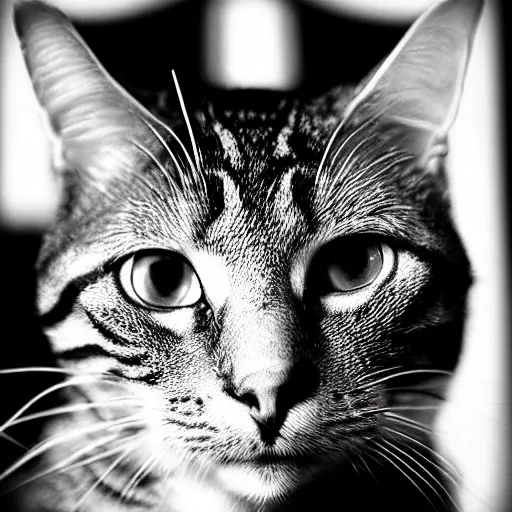 Image similar to tabby cat photographer “ george hurrell ” “ geoff darrow ”