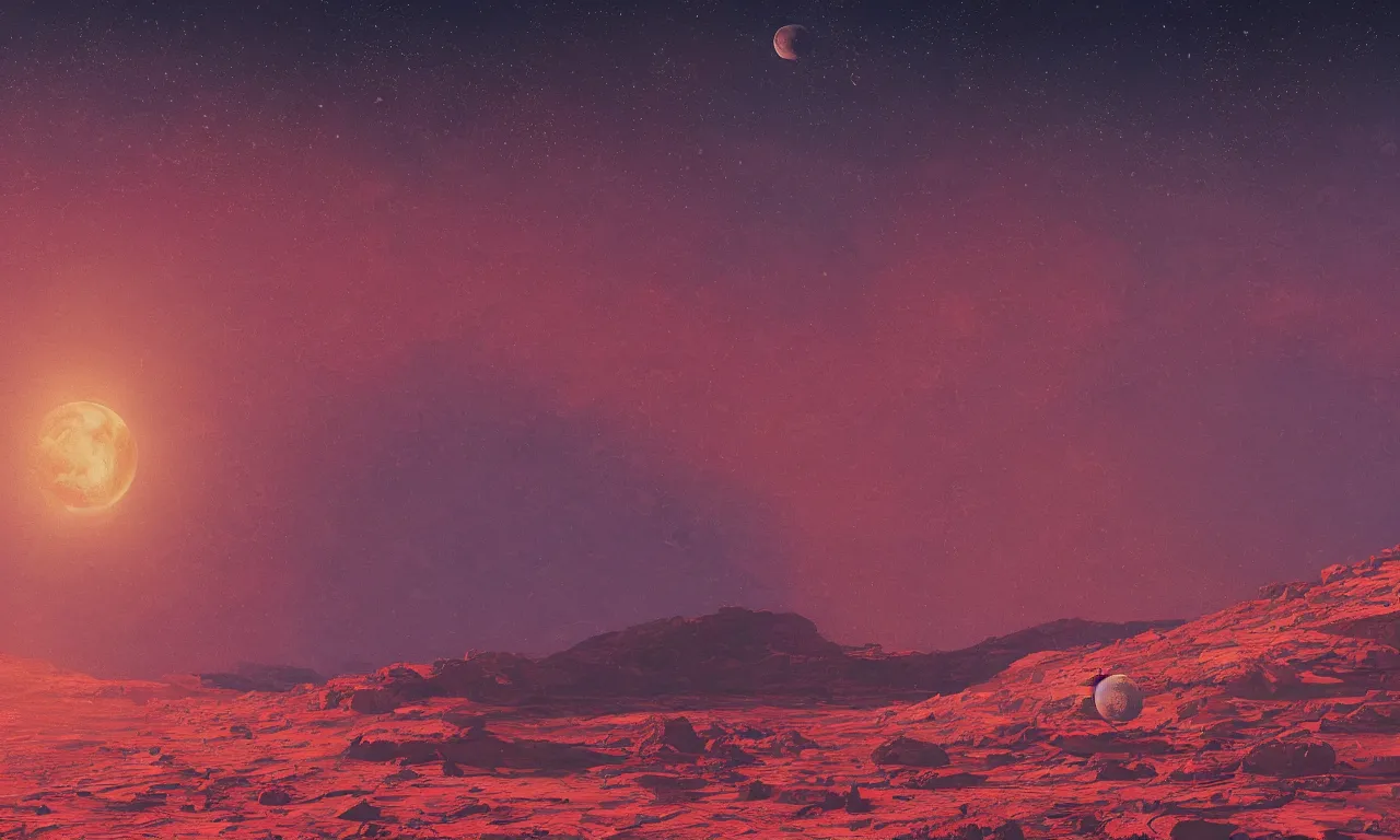 Image similar to mars and moon ground by alena aenami artworks in 4 k