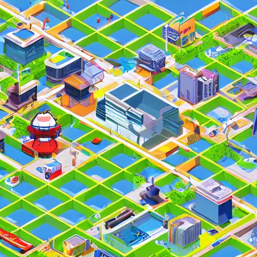 Image similar to pixorama, silicon valley, complex illustration, eboy, ecity, pixel art, isometric illustration, 3 d isometric pixel art, high detailed, trending on artstation