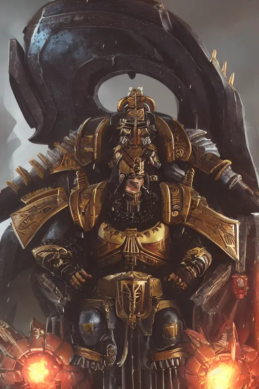 Image similar to queen portrait heros warhammer 4 0 k horus heresy fanart - the primarchs emperor by johannes helgeson animated with vfx concept artist & illustrator global illumination ray tracing hdr fanart arstation zbrush central hardmesh 8 k octane renderer comics stylized