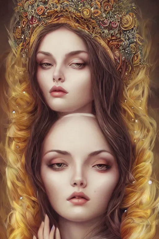 Image similar to portrait of beautiful goddess , 8k, highly detailed, sharp, realistic, in style of Anna Dittmann