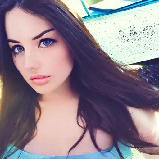 a beautiful brunette female replika chatbot ai